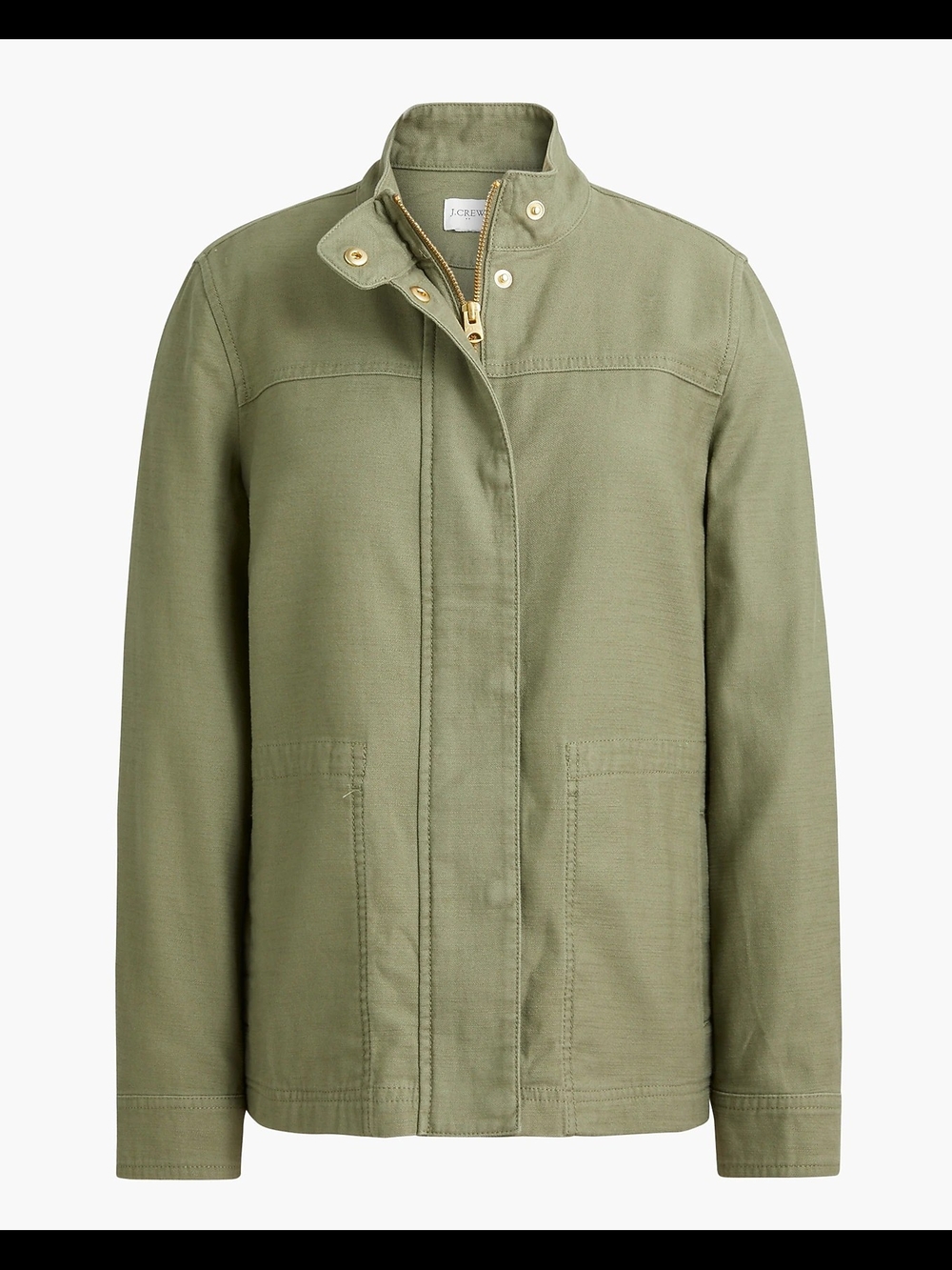 J. Crew Olive Green Utility Jacket with Stand Collar